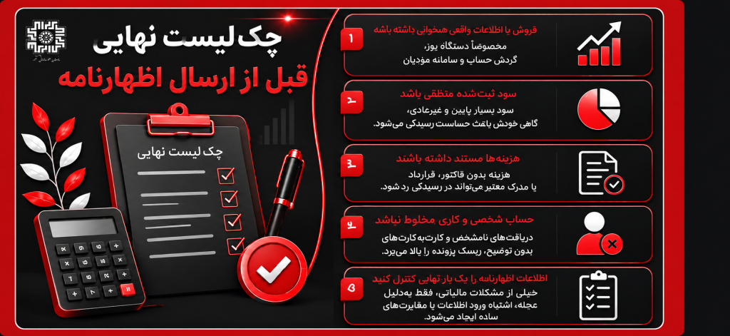 چکلیست نهایی قبل از ارسال اظهارنامه مالیاتی 4 چکلیست نهایی قبل از ارسال اظهارنامه مالیاتی